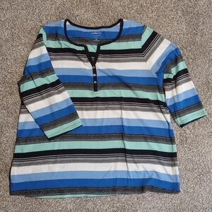 Striped Blue and Black Top